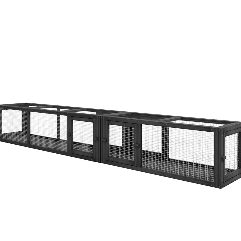 Enclos d'extérieur pour animaux en bois, 8 portes, combinable, gris foncé pour tube Joy Time 98 po, gris, combinable avec portes
