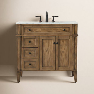 Rivers 36'' Single Bathroom Vanity with Marble Top