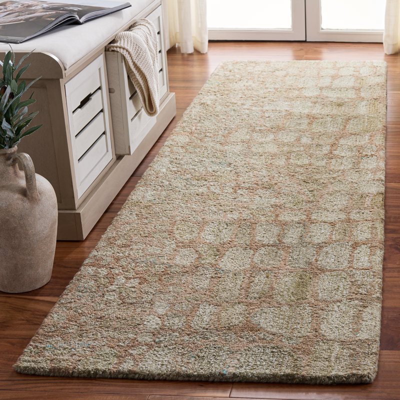 Abstract Hand Tufted Abstract Indoor Rug, 2'-3" x 8'-0" Runner