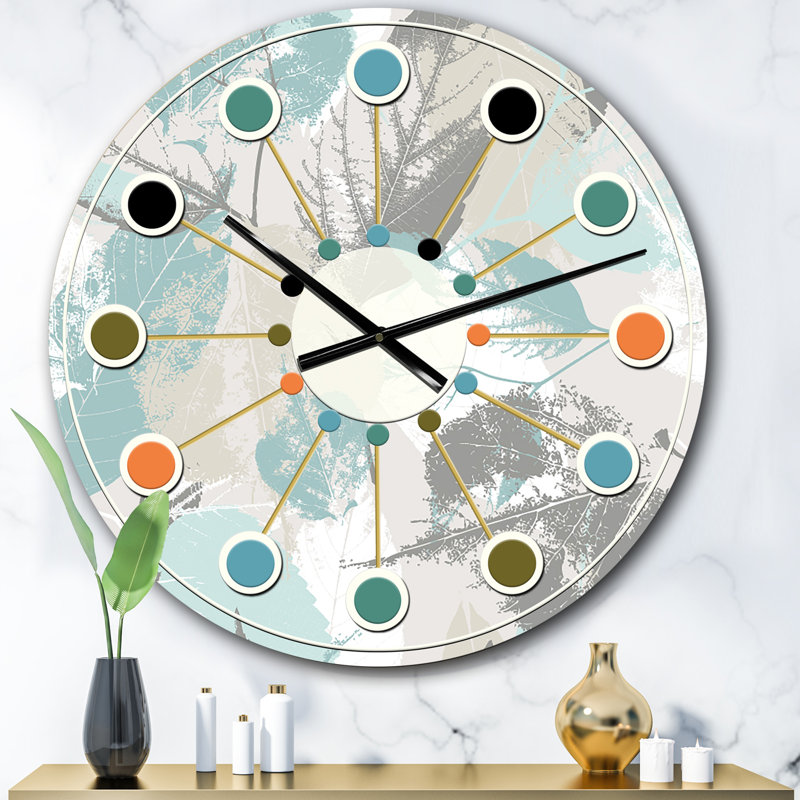 Horloge murale rétro Mid-Century, Surdimensionné