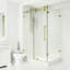 Cabine de douche coulissante sans cadre avec verre transparent 3/8 et base Winslow l 48 po x P 36 po x H 80 po-50877761-50877757