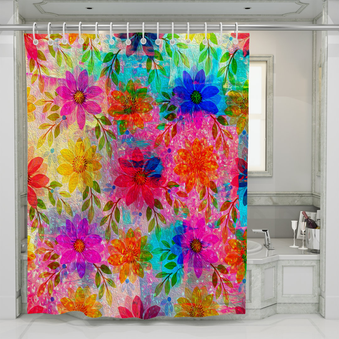 Floral Shower Curtain Bungalow Rose 