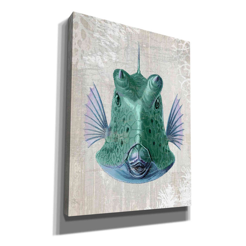 Cowfish - impression sur toile tendue, H 16 po x l 12 po x P 0,75 po