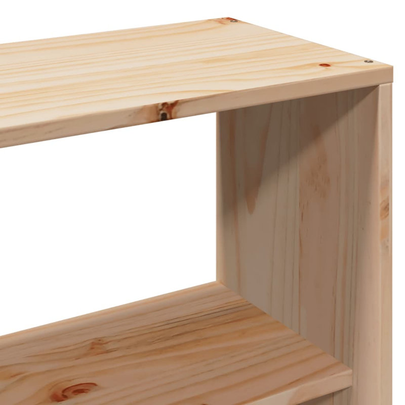 Bookcase Bed Without Mattress Solid Wood Pine, 140 x 190cm