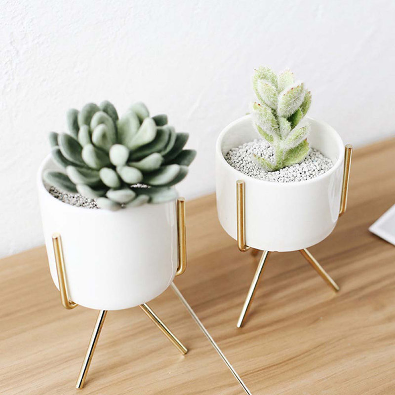 Adrius Pot Planter, Gold, 14.5cm H x 8cm W x 8cm D