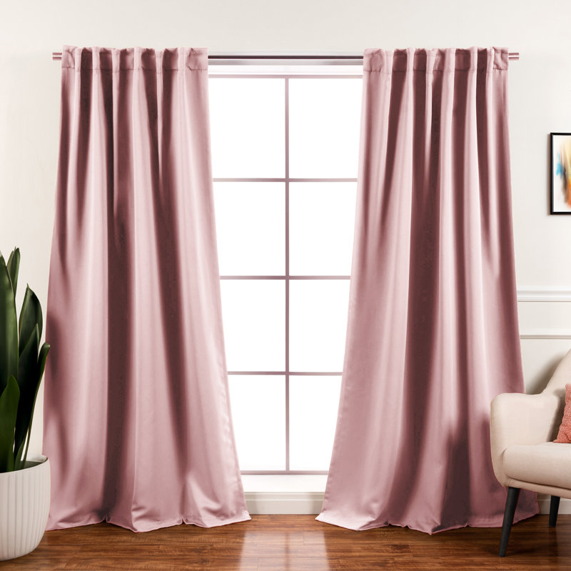 Panneaux de rideaux occultants et thermiques unis avec passe-tringle Bantam, Rose bonbon, l 52" x L 84"