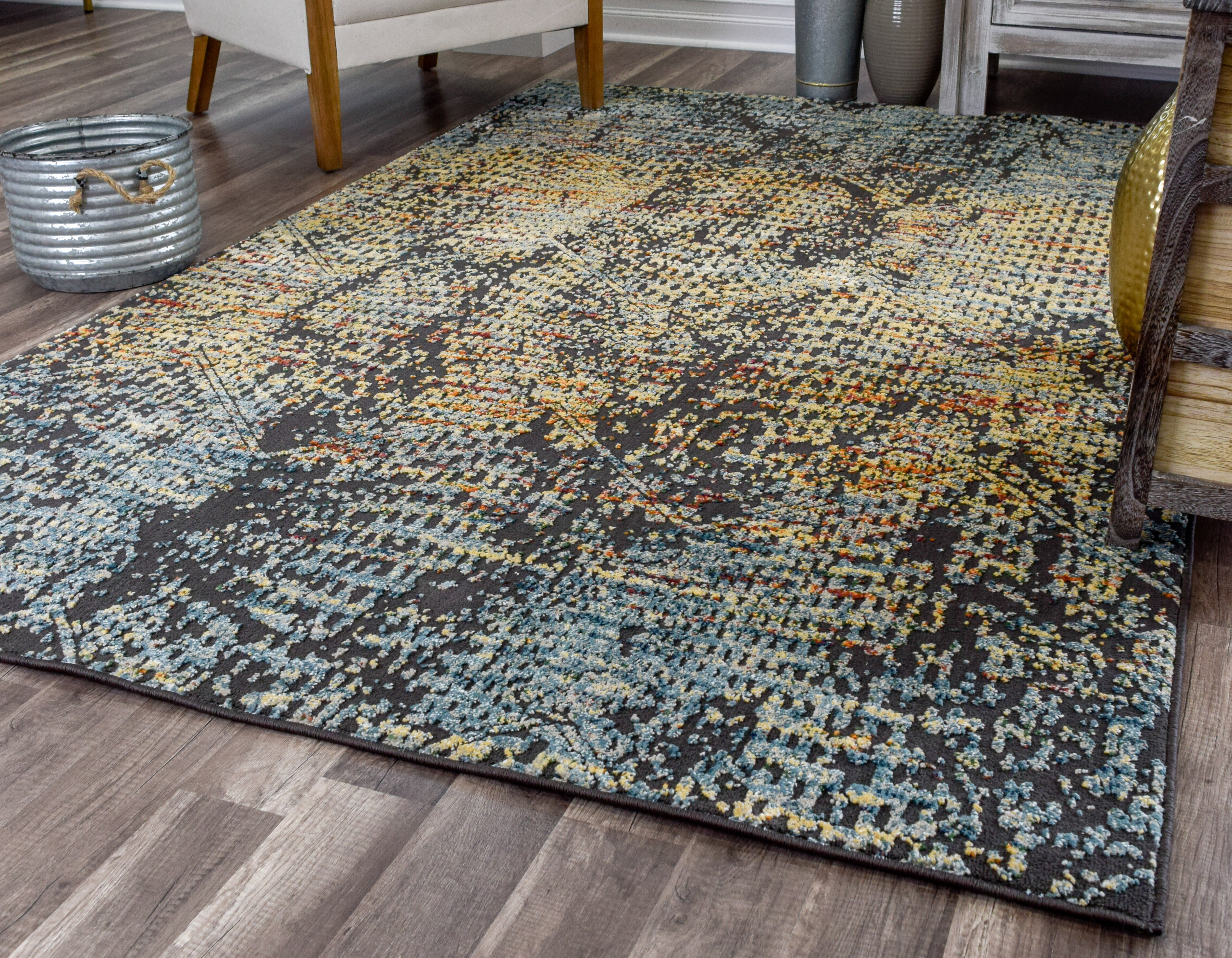 World Menagerie Kauffman Blue/Yellow Area Rug - Wayfair Canada