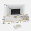 Fluted TV Stand, Glossy Media Console with Wave Pattern Buffet Cabinet-1252076408-1248260658