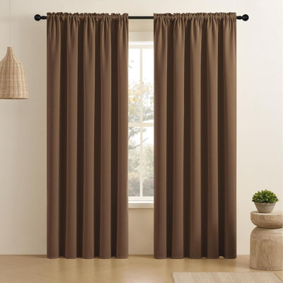 Rideaux 2 panneaux de rideau obscurcissant avec passe-tringle pour chambre à coucher