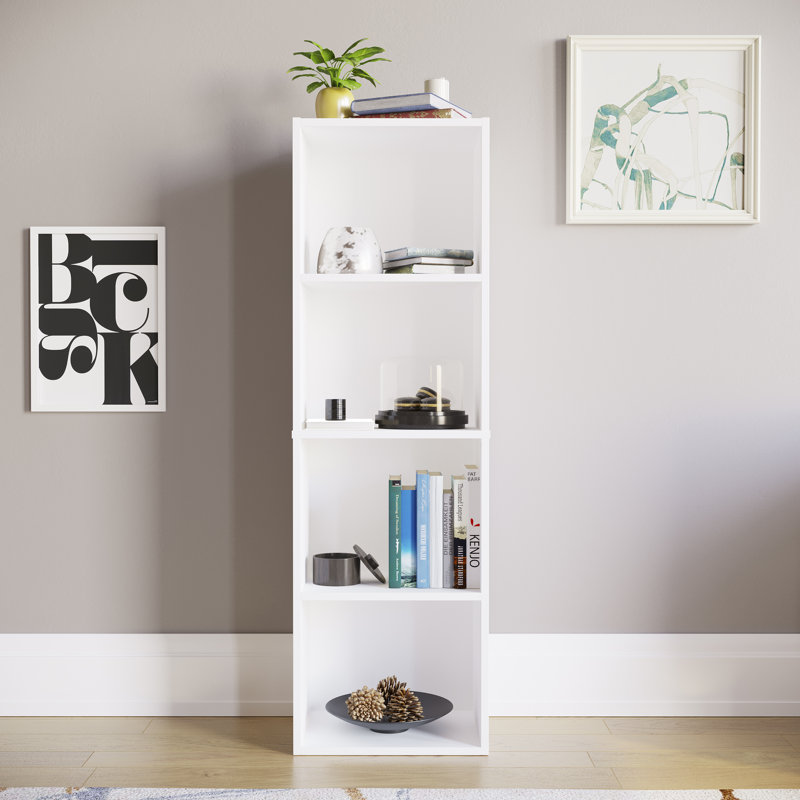 Gerardi 32cm W Standard Bookcase, White, 106 cm H x 32 cm W