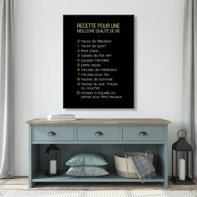 Recipe Of Happiness Print On Canvas