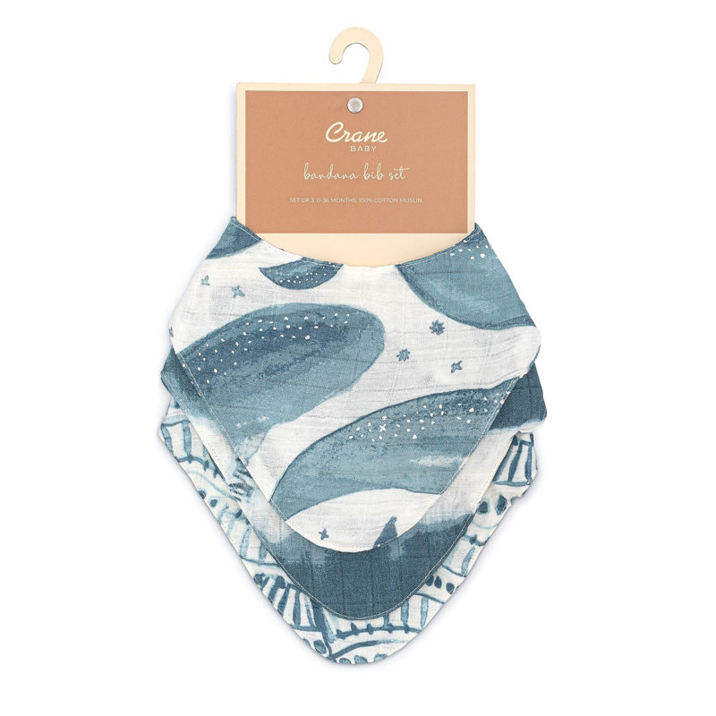 Caspian Crane Baby Nautical 3pc. Bib Set
