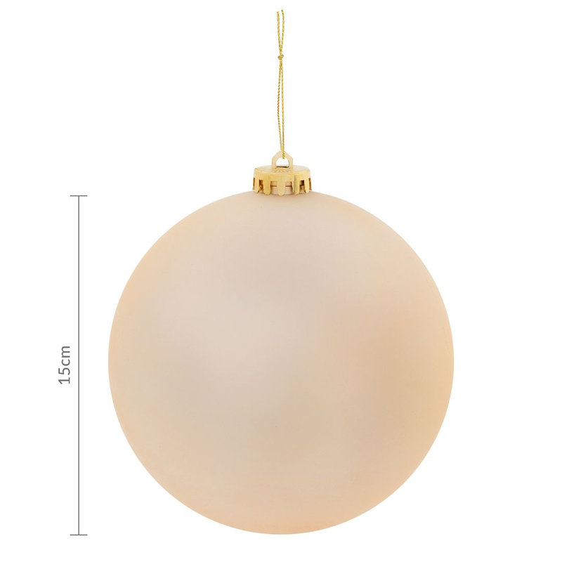 15cm Solid Colour Shatterproof Bauble, Gold