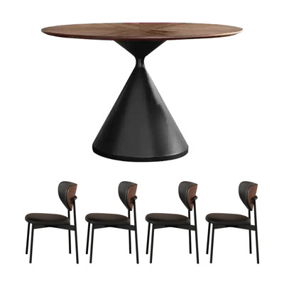 French Vintage Solid Wood Round Table