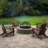 Chaise Adirondack pliante en polyéthylène haute densité Wolak avec porte-gobelet double (ensemble de 4)