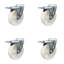 5 Inch Nylon Wheel Swivel Bolt Hole Caster Set with Total Lock Brake SCC