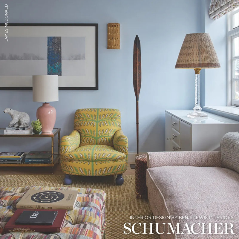Schumacher x Neisha Crosland Thistle Fabric, Mustard