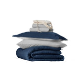 8-PC College Dorm Twin XL Bedding Bundle - Comforter Set, Sheet Set, Pillows and Laundry Bag