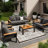 Outdoor Couch Aluminum Patio Furniture Sofa, 7 - Person Seating Group With Cushions, 5 Piece Conversation Sets With Removable Cushion-603046979
