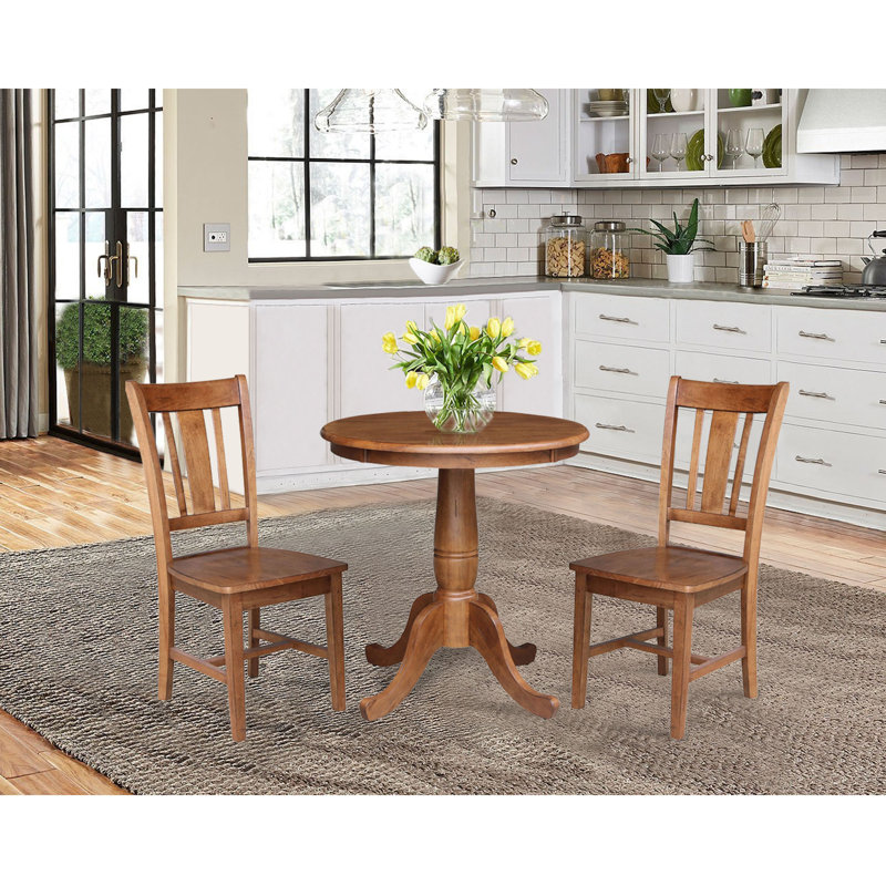 Goldina 2 - Person Solid Wood Dining Set, Distressed Oak