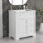 Meuble-lavabo de 30 po avec comptoir d'évier, meuble-lavabo avec porte et deux tiroirs, panneaux de fibres à densité moyenne, bois massif, un paquet, blanc (ancien numéro de référence: N725P198484K)
