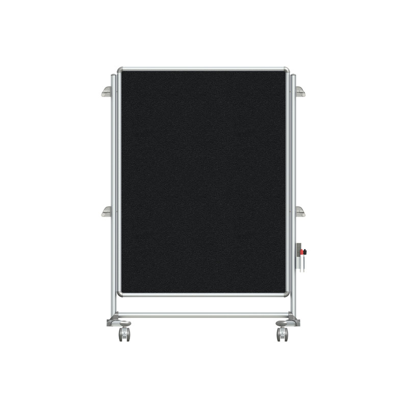 Panneau de bulletin autoportable Nexus, H 6 pi 4 po x l 4 pi 4 po, Noir