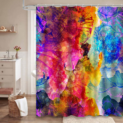 Rideau de douche bleu sarcelle avec 12 crochets