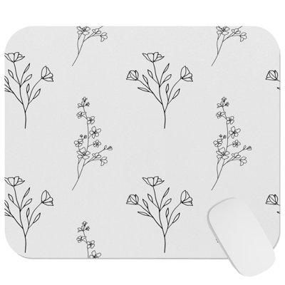 Botanical Minimalist Plants I Modern Gaming Cute Office Laptop Desk Pad Gift Mat Square Rectangle Non-Slip Mousepad