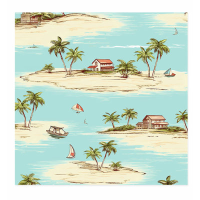 «Beach and Coastal Ocean Shore IV», reproduction d'art sans cadre