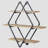 Arrion Industrial Wall Rack with 3-Tier Shelves in Oak and Sandy Black