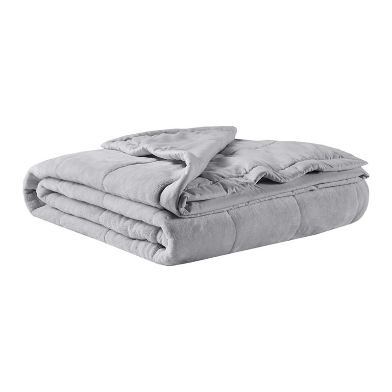 Couverture réversible en duvet HeiQ Smart, L 90 po x l 90 po, Gris