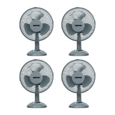 GEEPAS 12" Table Fan | Electric Portable Worktop Desk Fan with 3 Speeds 3 Blades, Adjustable Tilt Wide Angled Oscillation | Powerful Cooling Airflow for Home Office | 35W