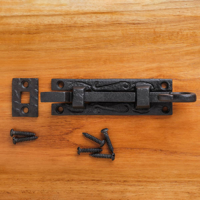 Hand-Forged Iron Offset Necked Slide Bolt for Doors and Cabinets