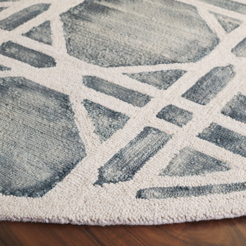 Tapis géométrique en laine touffeté à la main Brynjar, Rectangle 3 pi x 5 pi