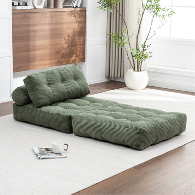 Canapé-lit pliant, canapé-lit convertible avec matelas pliable à coussins avec dossier, chaise-lit pliable portatif, canapé-lit confortable pour salon, vert, simple
