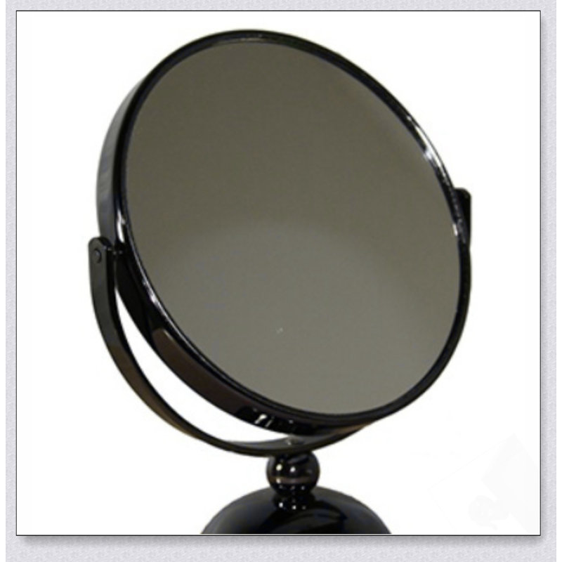 Miroir de maquillage 5,5 pouces en chrome avec grossissement 5X, cadre en métal durable et rotation de 360 degrés pour un toilettage de précision