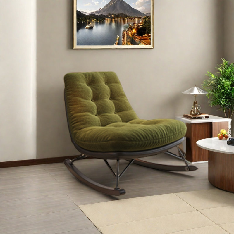 Chaise berçante douce et confortable, Vert