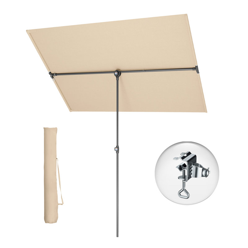 180cm X 130cm Rectangular Balcony Parasol, Beige