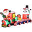 Train de Noël gonflable avec père Noël, bonhomme de neige et pingouin