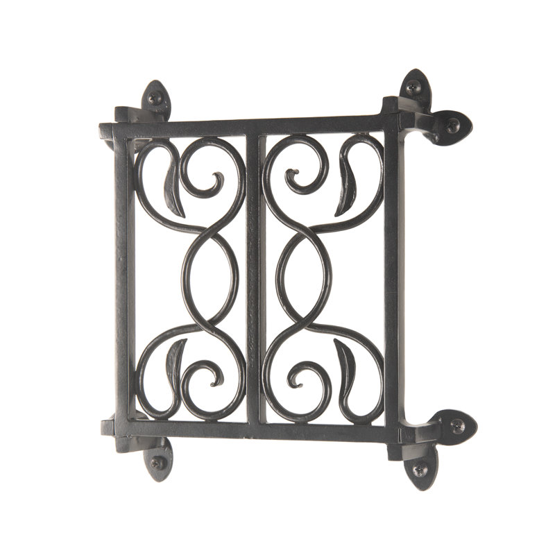 Grille de porte / fenêtre forgée à la main Speakeasy, Noir