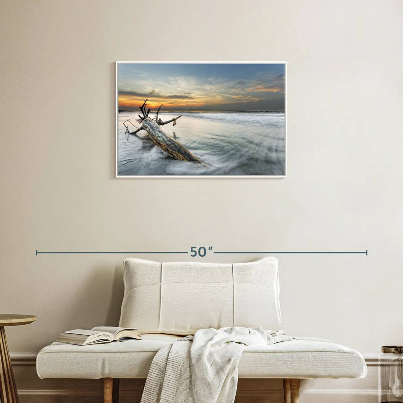 Bois de grève Hilton Vincente, Cadre flottant blanc, 31 po x 21 po