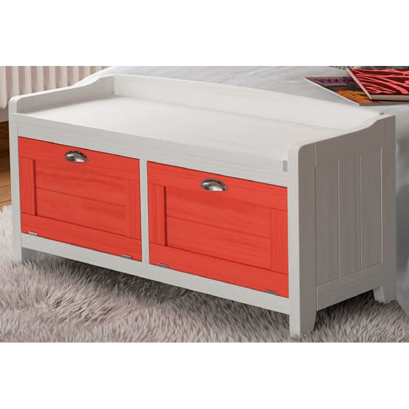 Edgewood Accent Trunk, Distressed White/Coral