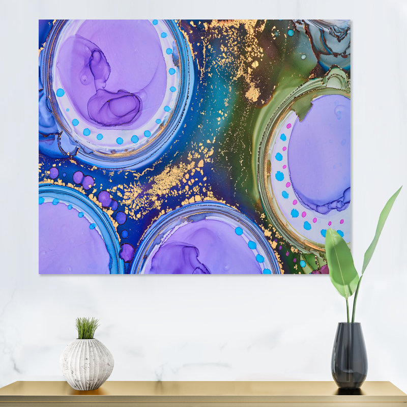 «Blue Luxury Abstract Fluid XXI», peinture sur toile, H 16 po x l 32 po, Toile tendue