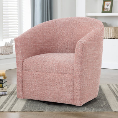 Fauteuil demi-tonneau pivotant au henné Lainey