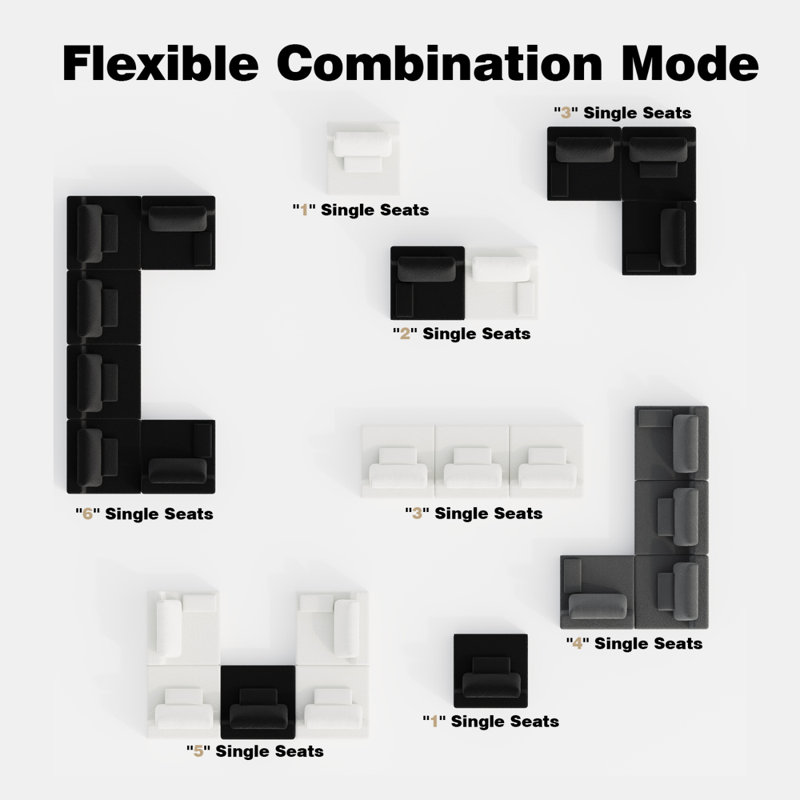 Boneless Oversized Modular Sectional Sofa,Luxury Boucle Floor Couch Set,Convertible Compressed Couch,Spacious Foam-Filled Sofa For Living Room, Free Combination,3 Colors