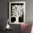 Floral Silhouette - Vintage Botanical Print, Matted and Framed Under Acrylic Glass, Living Room and Dining Room Wall Art-2003985048-2003985052