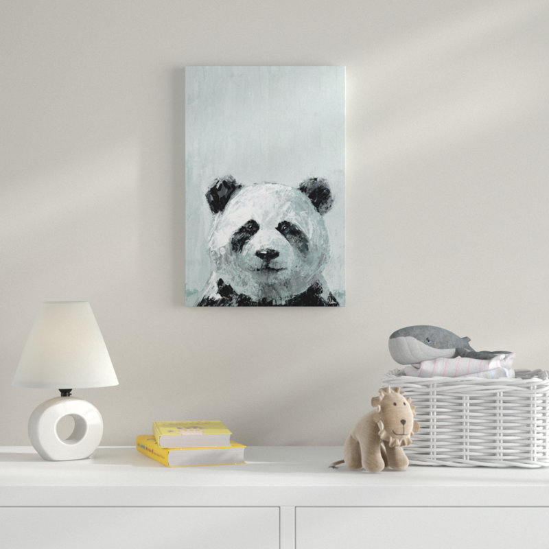 'Bonjour Panda' Print on Wrapped Canvas, 36" H x 24" W x 1.5" D