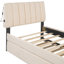 Lit plateforme simple tapissier avec lit gigogne en molleton beige agréable