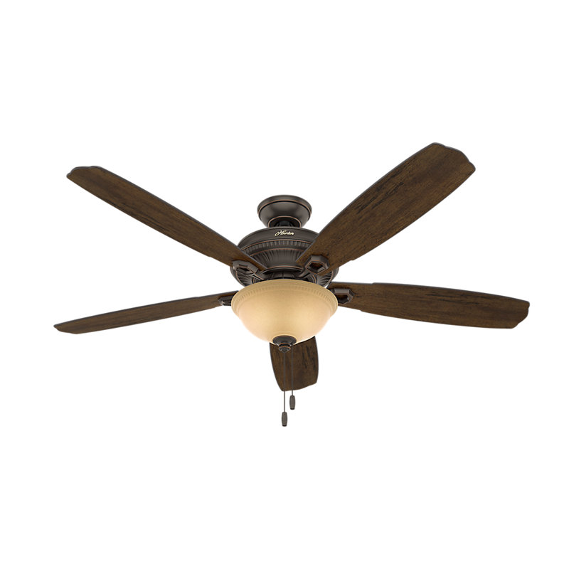 Ventilateur de plafond à 5 pales 60 po avec chaînette et ensemble d’éclairage Ambrose inclus