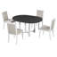 Ensemble de table de salle à manger extensible pour 4 personnes Trexm, table de salle à manger ronde pour 4 avec chaises rembourrées, ensemble de table de cuisine de ferme avec rallonge amovible pour la salle à manger et la cuisine-1946870005-1946870002-1946870001